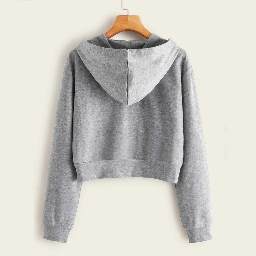 Pink Zip Up Cropped Hoodie Jacket for Women - COOKI Basic Long Sleeve Pullover Sweatshirt | Casual Streetwear, Gym Wear & Teen Girls Fashion Top