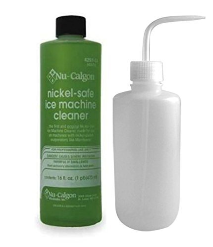 Nu-Calgon 428734 Ice Machine Cleaner 16 oz & Applicator Bottle Bundle - Commercial & Home Ice Maker Cleaning Kit for Restaurants, Bars, and Refrigerators