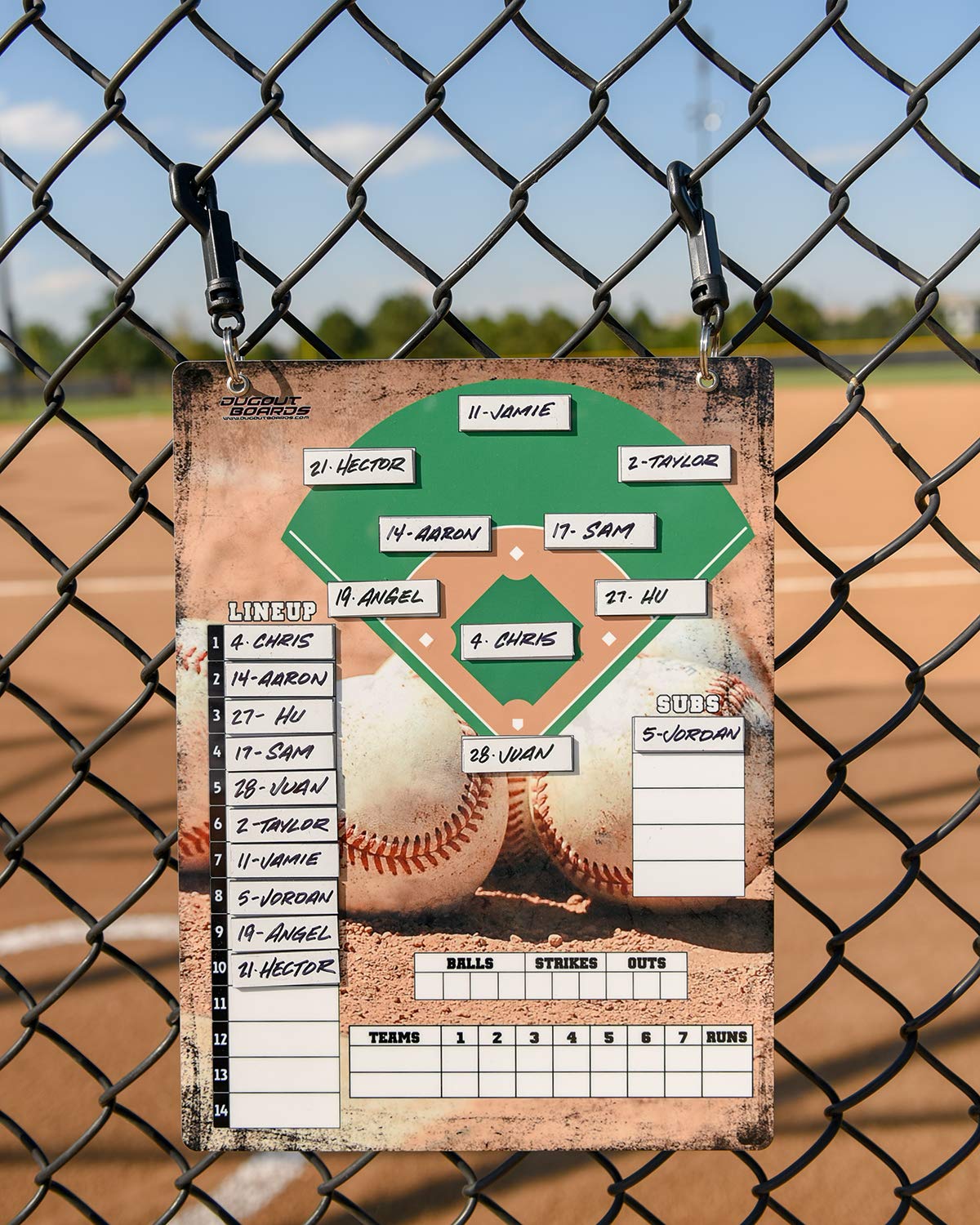Baseball & Softball Lineup Board - Magnetic Dry Erase Scoreboard with Strong Magnets & Hanging Hardware | Perfect for Coaches, Dugout Organization & Game Strategy Planning