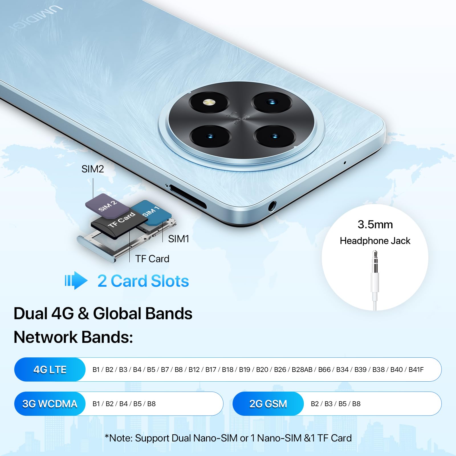 UMIDIGI G100 Unlocked Android 14 Smartphone - 6.9