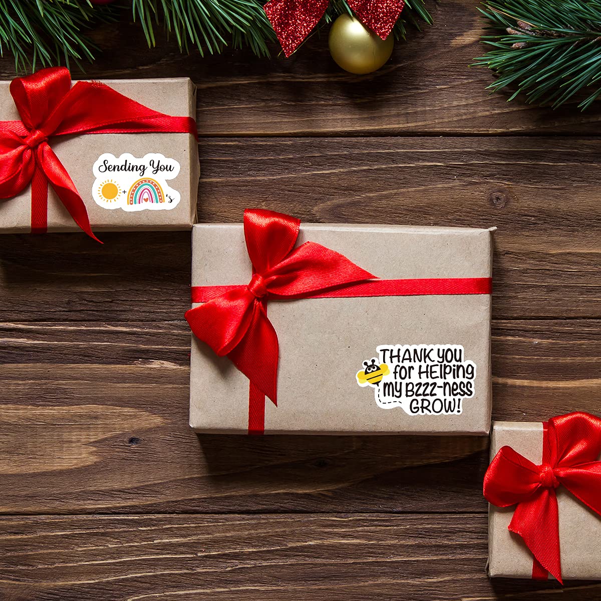 Littlefa Thank You Stickers for Small Business - 500pcs Cute Bee & Bakery Themed Handmade Mail Packing Stickers | Perfect for Packaging, Gifts, Thank You Notes & Small Business Branding