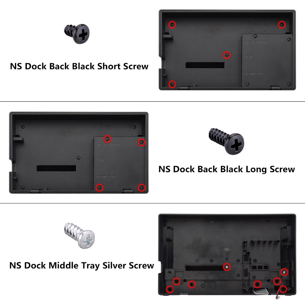 eXtremeRate Black Replacement Faceplate for Nintendo Switch Charging Dock - Custom Design for Switch Console Accessories | Perfect for Gaming Setup & Home Entertainment