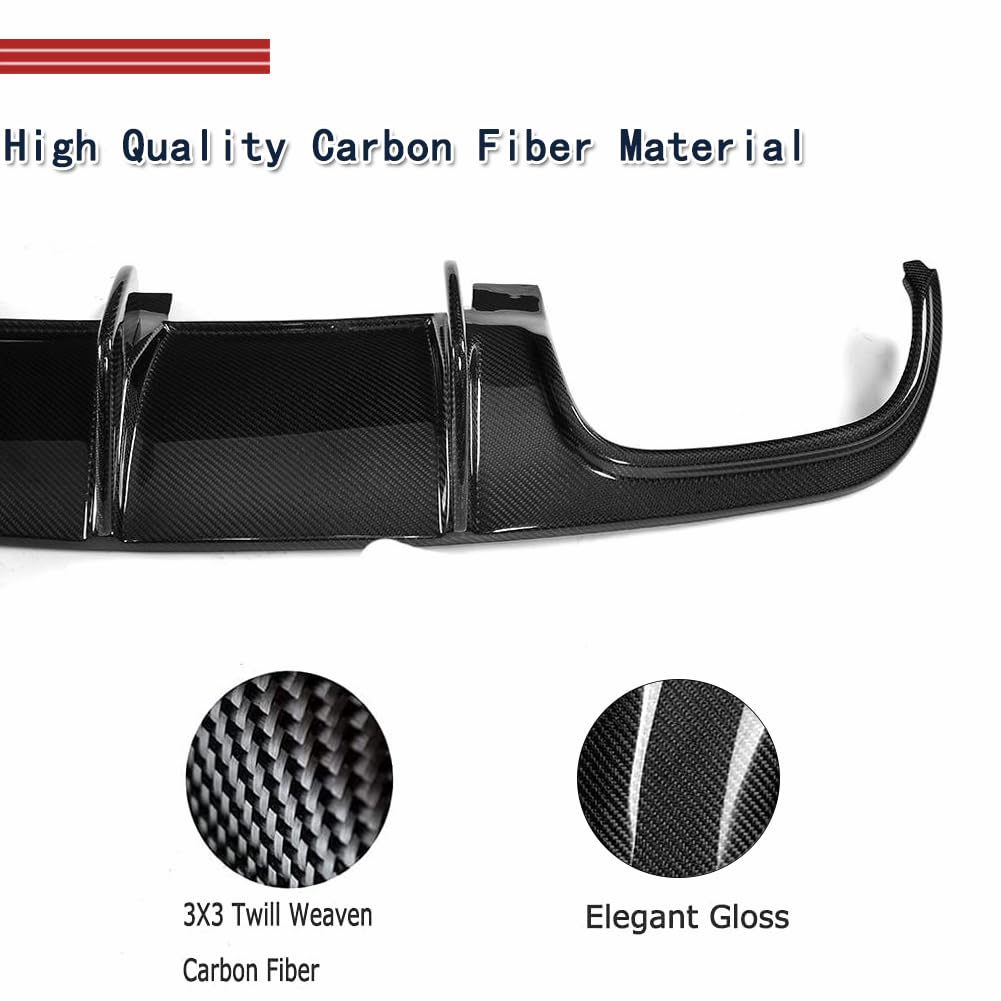 Carbon Fiber Rear Diffuser for Mercedes Benz C63 AMG W204 Sedan (2008-2011) | Rear Bumper Lip Valance Splitter Spoiler with Vent Fin | Enhances Aerodynamics & Sporty Look for Street Racing & Car Shows