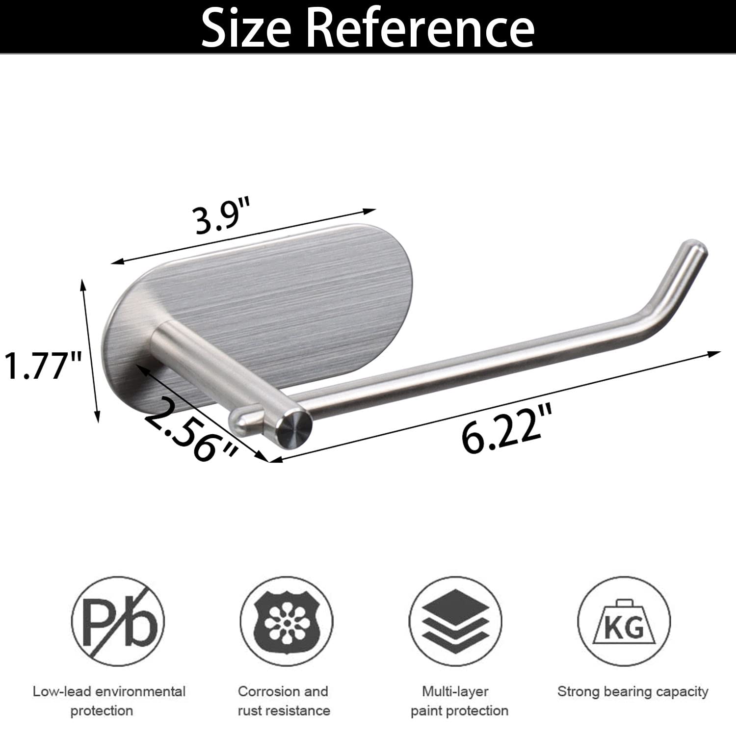 Self-Adhesive Stainless Steel Toilet Paper Holder - No Drilling Easy Install Bathroom Tissue Roll Mount for Home, Office & Kitchen (Brushed Nickel) - Perfect for Small Spaces, Apartments & RVs
