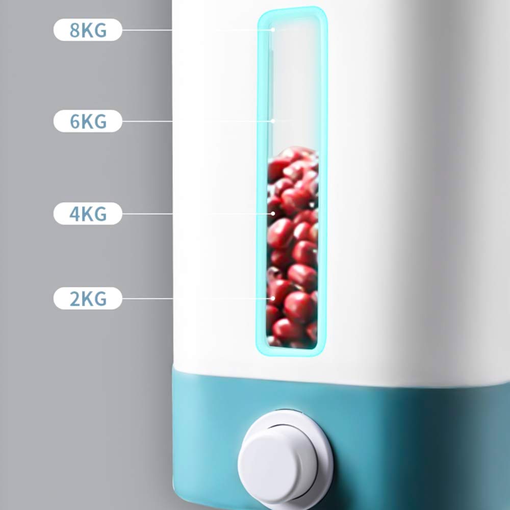 Premium Rice Dispenser & Grain Storage Container - 10L Large Airtight Dry Food Dispenser for Rice, Pasta, Cereal - Kitchen & Pantry Organization Solution (Gray) - Perfect for Meal Prep & Bulk Food Storage