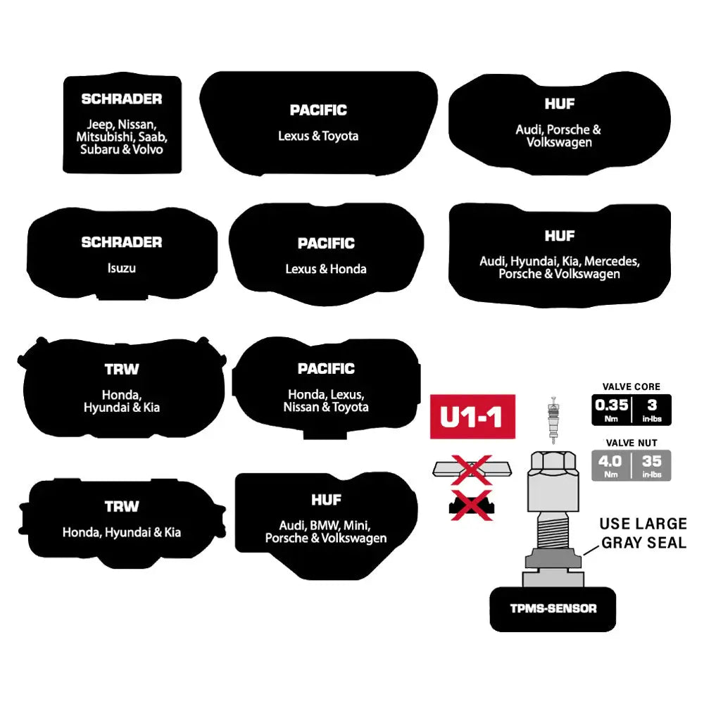 Universal TPMS Service Kit for Alligator U1 - Tire Pressure Monitoring System Tool for Cars, Trucks & SUVs - Perfect for Auto Shops & DIY Tire Maintenance