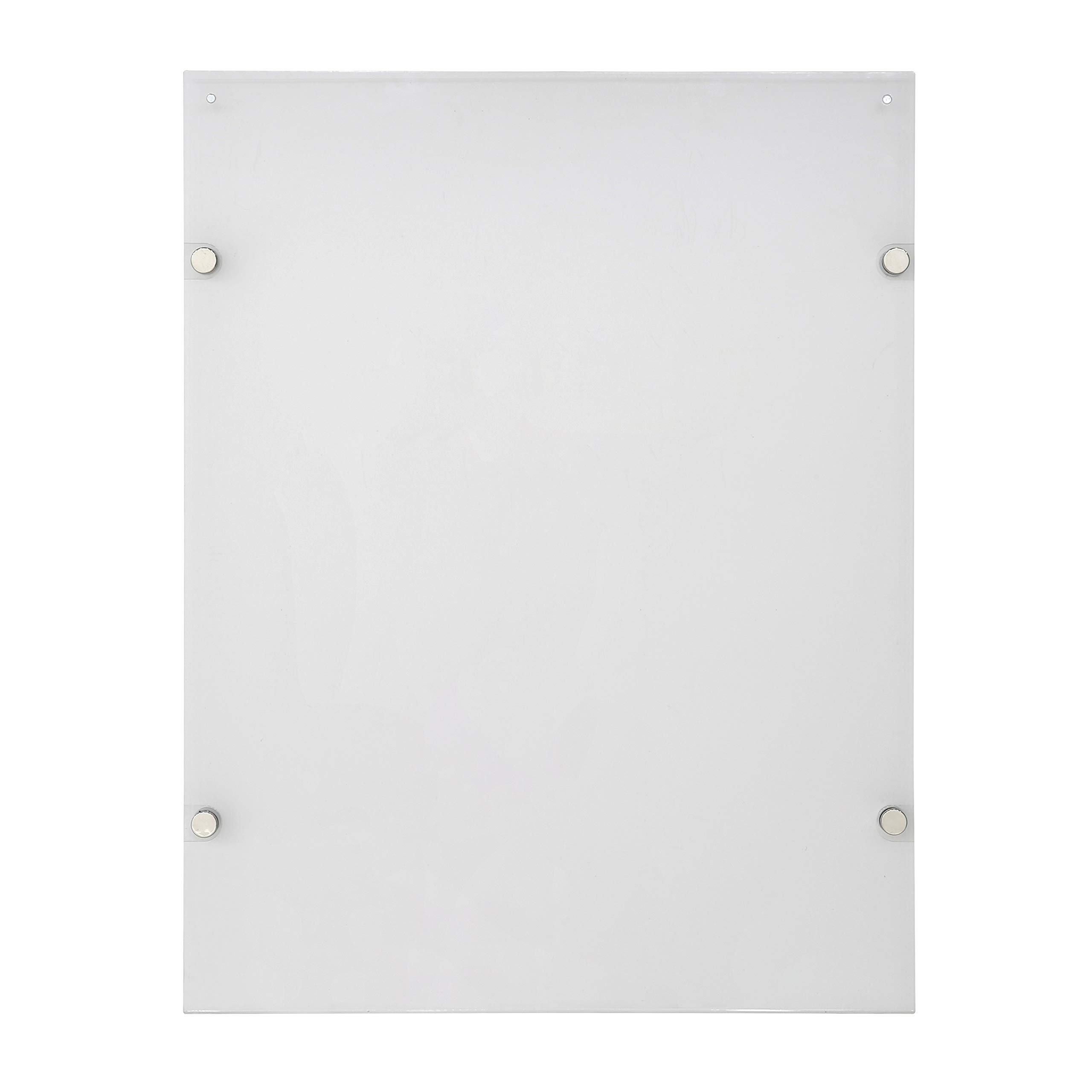 Floating Acrylic Picture Frame - Frameless Wall Mount Display for 22x28 Inch Posters, Photos, Certificates & Diplomas | Chrome Silver Standoff Hardware & Magnets | Perfect for Home, Office & Gallery Decor