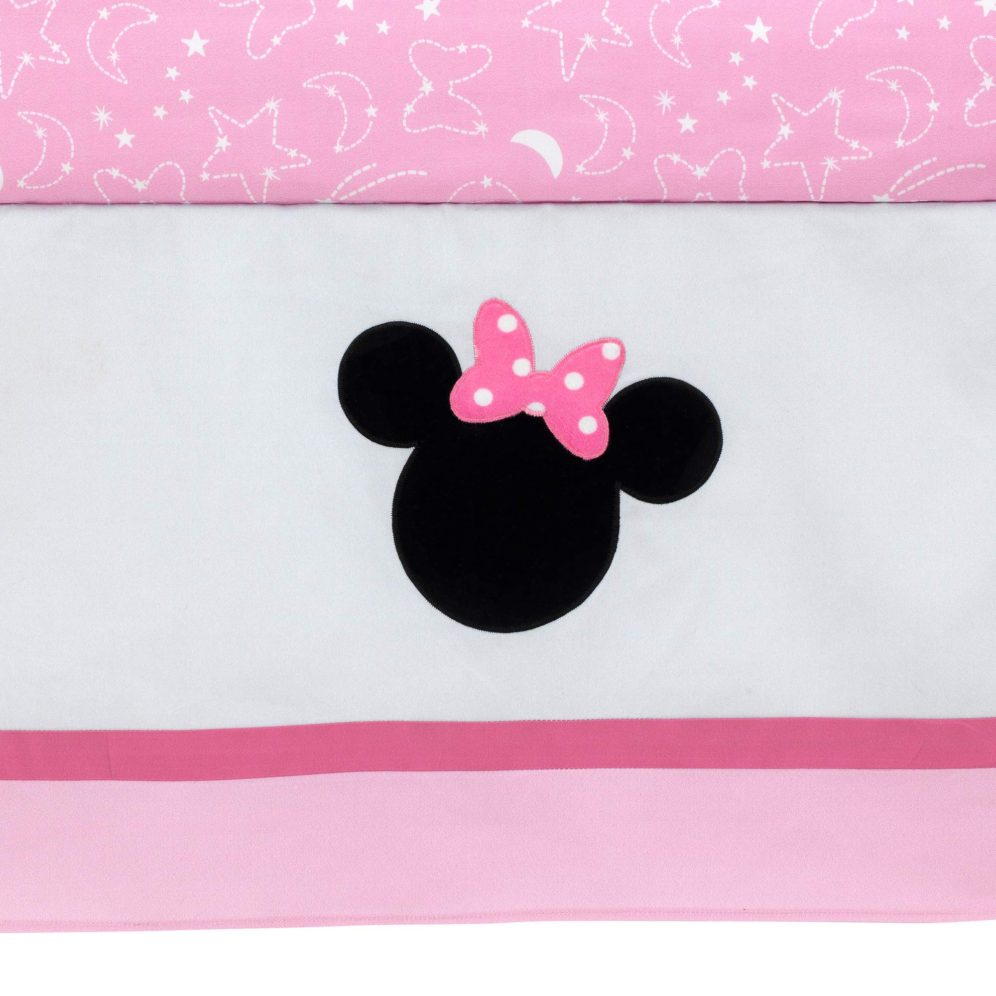 Lambs & Ivy Disney Baby Minnie Mouse 4-Piece Crib Bedding Set - Soft Pink Nursery Decor for Girls | Perfect for Baby Showers & Nursery Room Themes