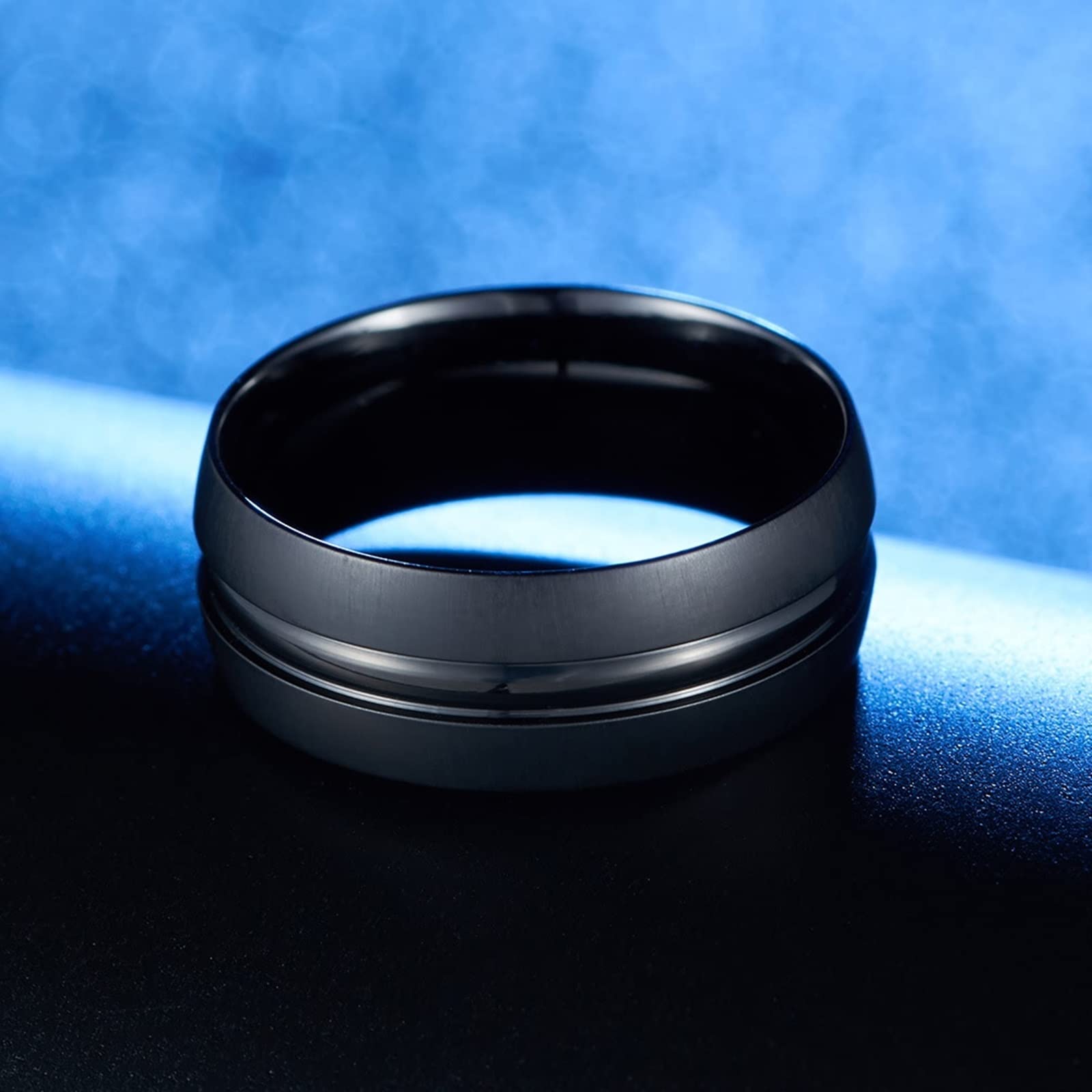 Premium Titanium Wedding Bands for Men & Women - Gothic Engagement Rings, Comfort Fit Groove Design - Perfect for Everyday Wear, Anniversary Gifts & Alternative Weddings