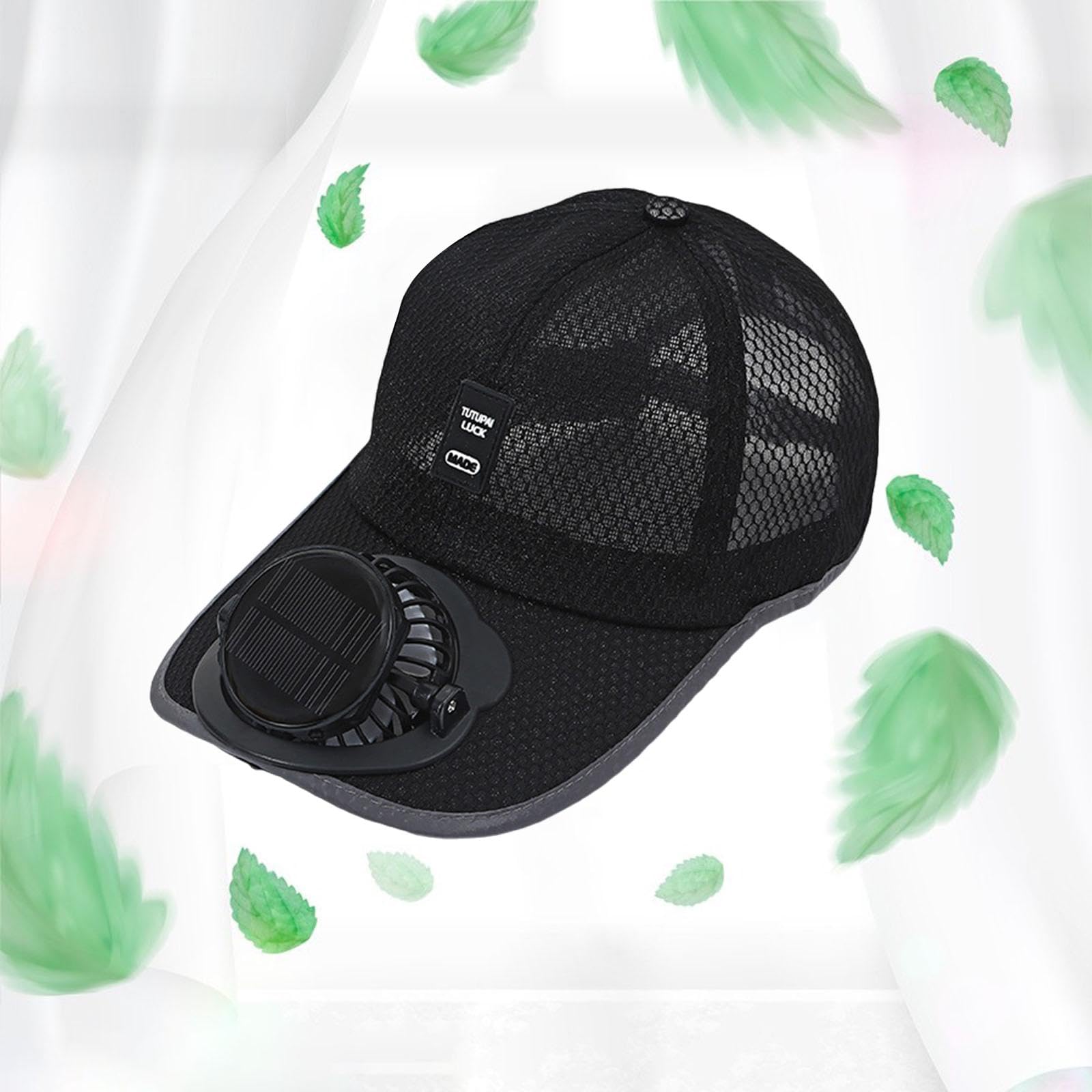 ChiuTiaro Solar/USB Rechargeable Cooling Fan Hat - UV Protection Sun Visor with Built-in Fan for Outdoor Activities, Gardening, Hiking & Beach