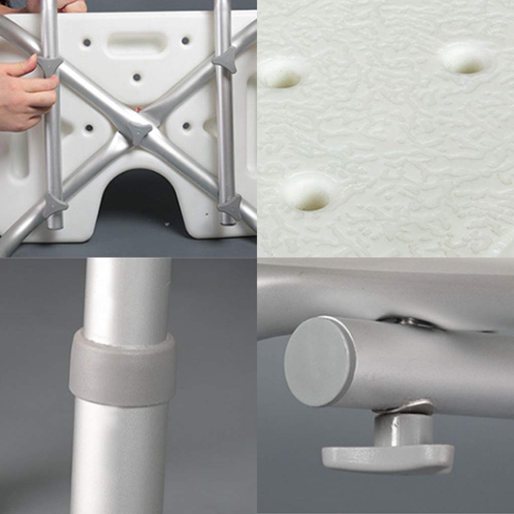 Lightweight Aluminum Alloy Non-Slip Shower Chair for Seniors - Bathroom Safety Handle with Adjustable Height - Ideal for Elderly, Disabled & Post-Surgery Recovery - Perfect for Bathing Safety in Home & Healthcare Facilities