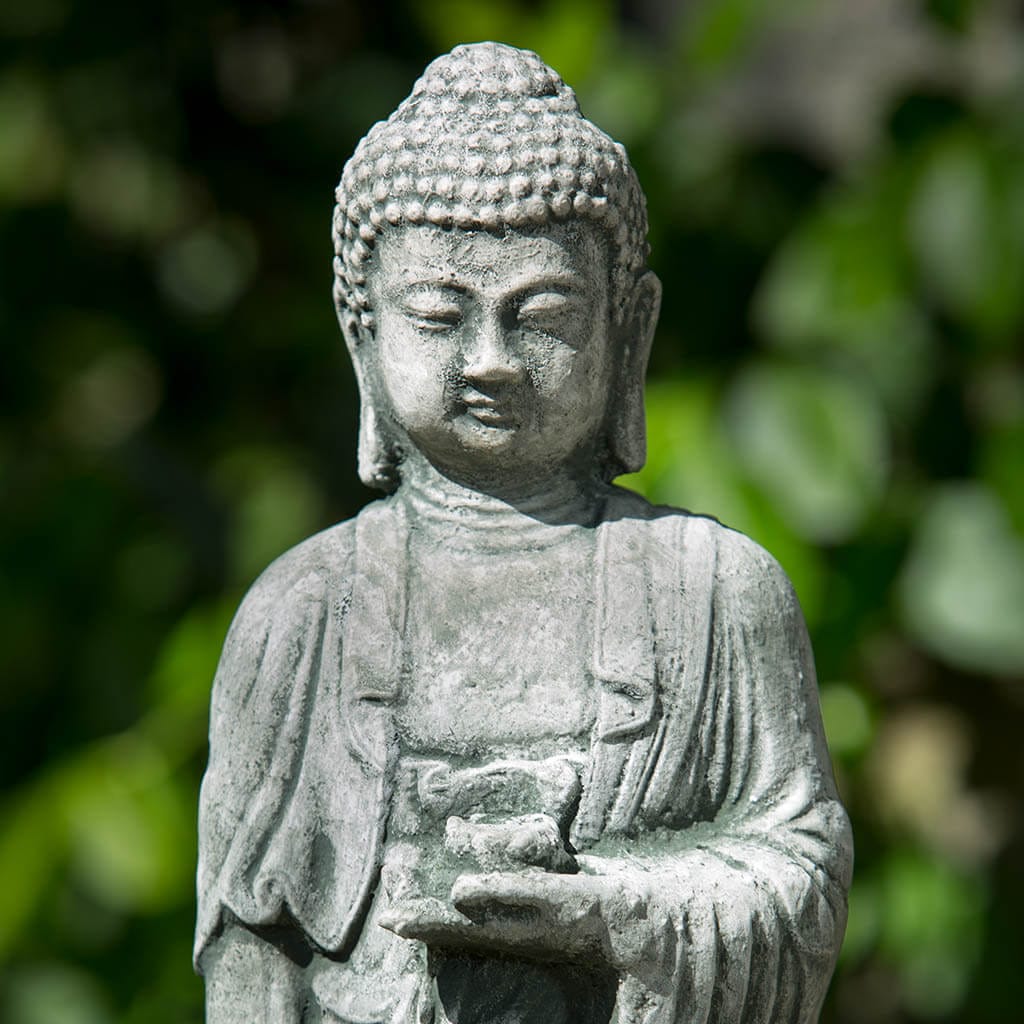 Campania International Standing Lotus Buddha Statue - Handcrafted Asian Home Decor for Meditation Room, Yoga Studio & Garden