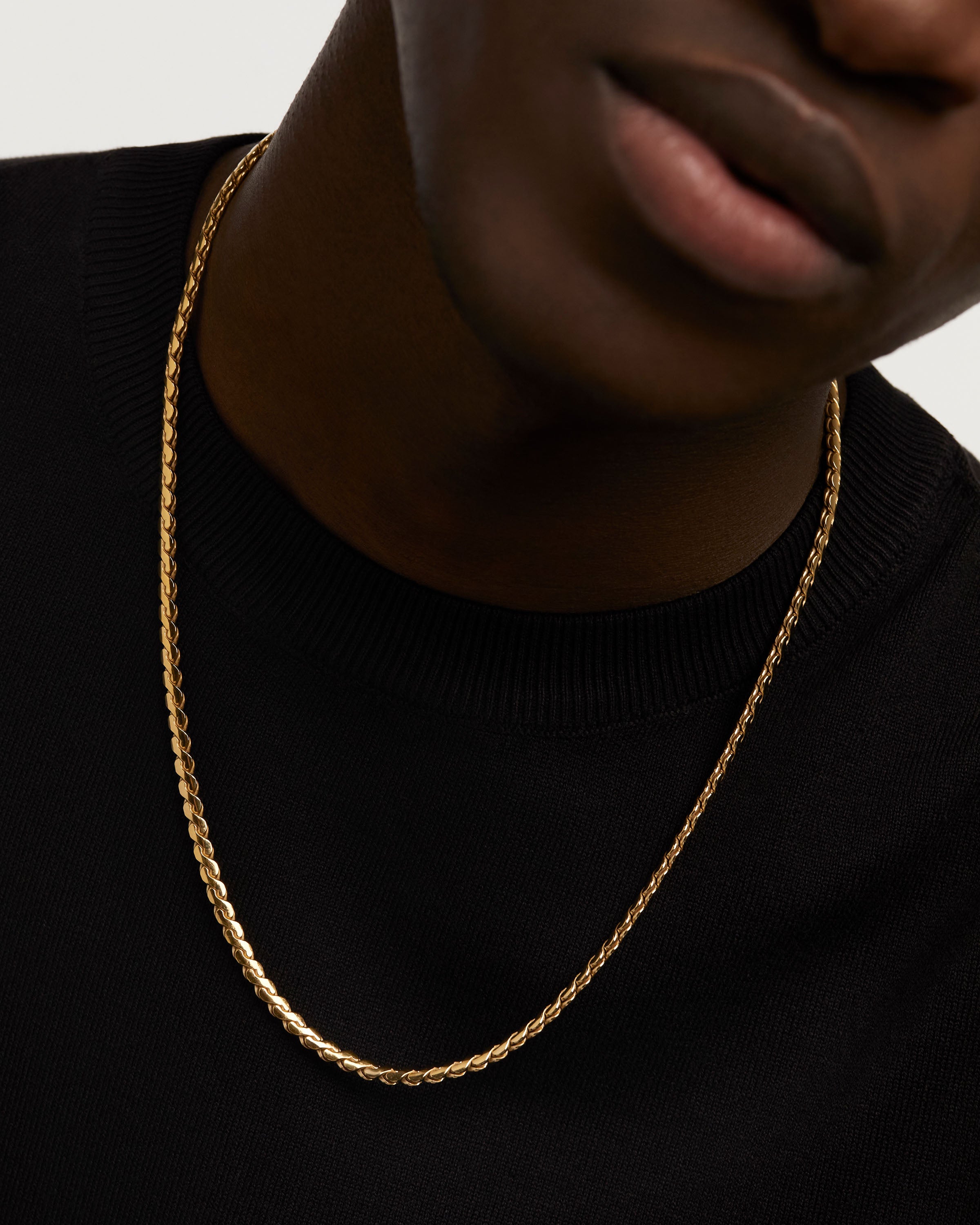 Stylish Large Serpentine Chain Necklace for Women - Trendy Gold Layered Statement Jewelry - Perfect for Parties, Date Nights & Office Wear