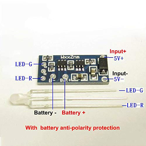 2PCS Dual TP4057 1A Lithium Battery Charging Board with Reverse Protection - 5V1A Li-ion Charger Module with Common Anode LED Indicator - Perfect for DIY Electronics, Arduino Projects & Portable Device Charging