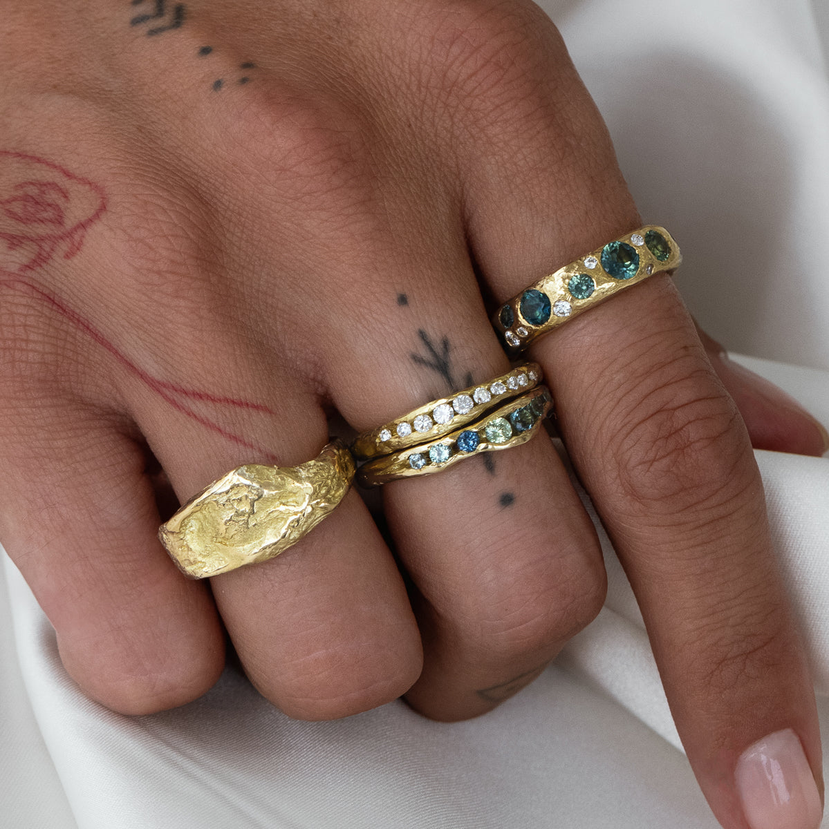 Elegant Crested Half Channel Ring for Women - Dainty Stackable Band for Everyday Wear & Special Occasions