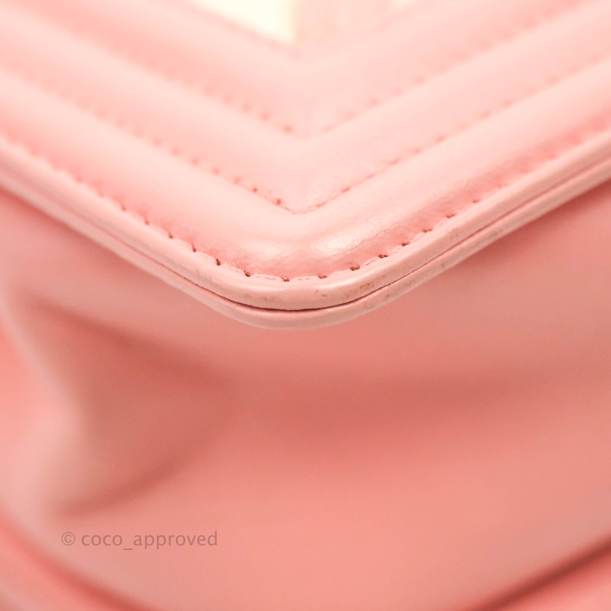 Chanel Chevron Small Boy Bag in Pink & White Fabric with Aged Gold Hardware - Perfect for Women's Fashion, Luxury Handbags & Everyday Elegance