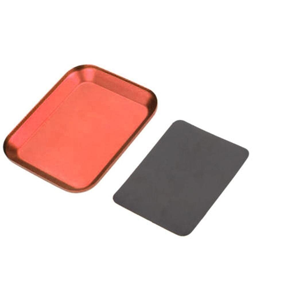 Aluminum Alloy Magnetic Screw Tray Plate for RC Car Repair - Compatible with SCX10, D90, D110 Crawler Models (Red) - Essential RC Model Maintenance Tool for Workshop & Field Repairs