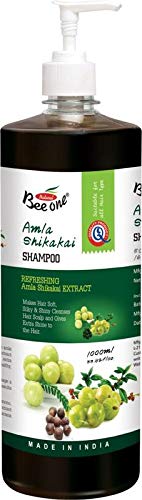 BEE ONE Amla Shikakai Shampoo for Hair Growth & Scalp Care - 1000ml Natural Ayurvedic Shampoo with Herbs - Perfect for Dry, Damaged Hair & Dandruff Treatment