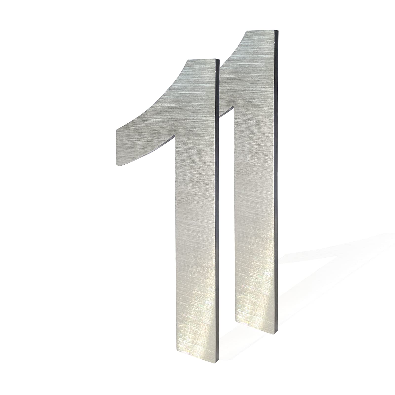 Modern Metal House Numbers - Self-Adhesive Mailbox Decor (3 Inch, 2 Pieces, Silver) | Durable Address Plaques for Home, Apartment & Business Exterior