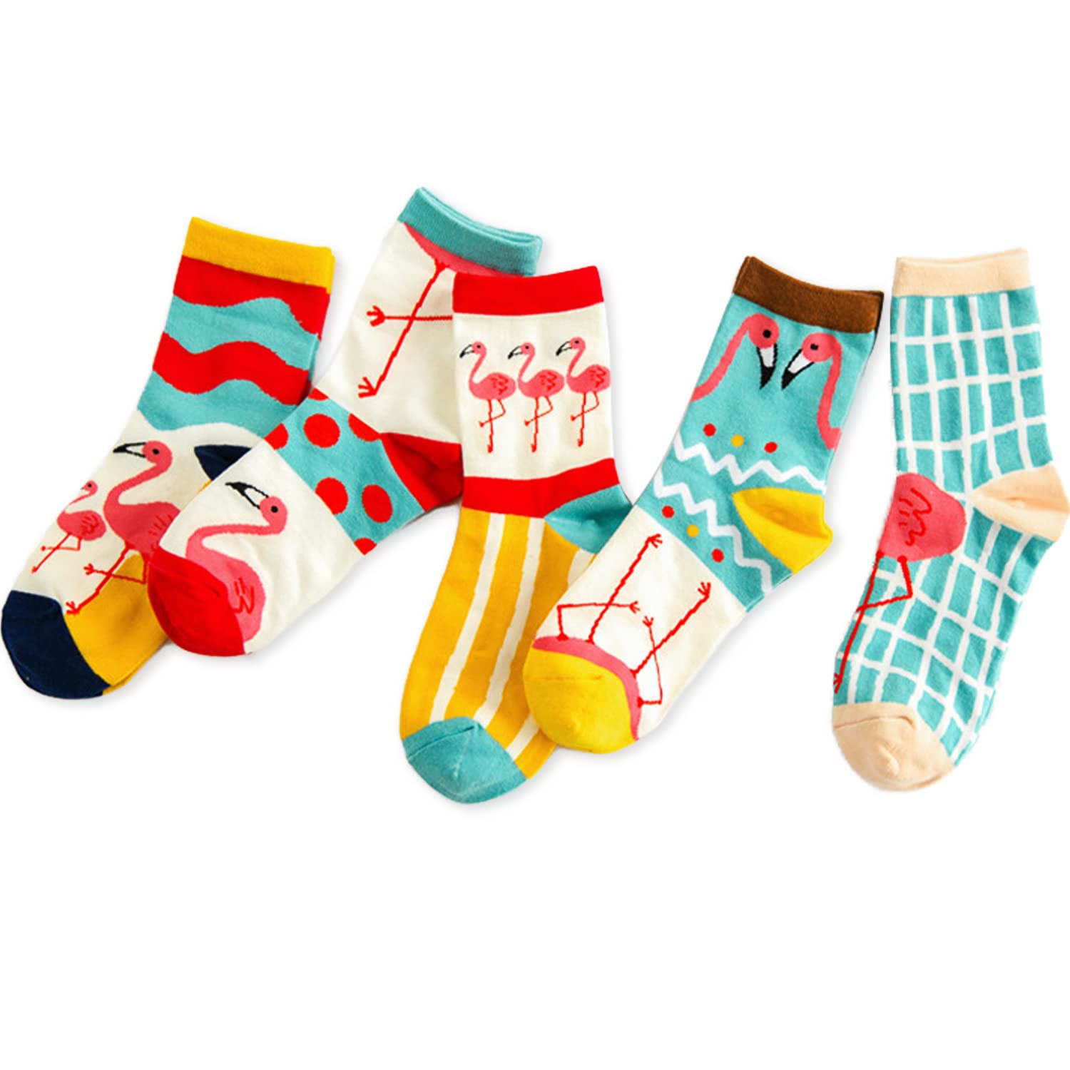 Benefeet Women's Funny Animal Crew Socks - Colorful Cotton Socks for Casual Wear & Gifts