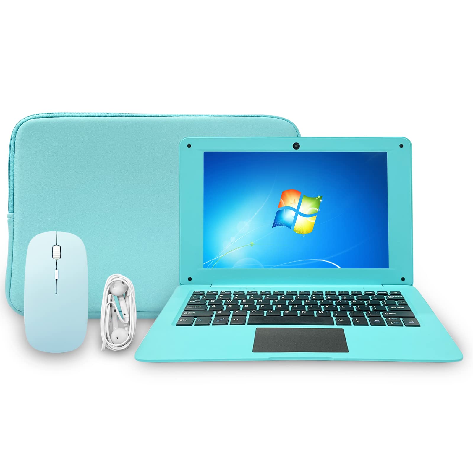 iSTYLE 10.1 Inch Windows 10 Ultra Thin Laptop - Full HD Display, 2GB RAM, 32GB Storage, Intel Atom Quad Core 1.44GHz, USB 3.0, WiFi, HDMI, Bluetooth - Includes Laptop Bag, Mouse, Mouse Pad & Headphones (Blue) - Perfect for Work, Study & Travel