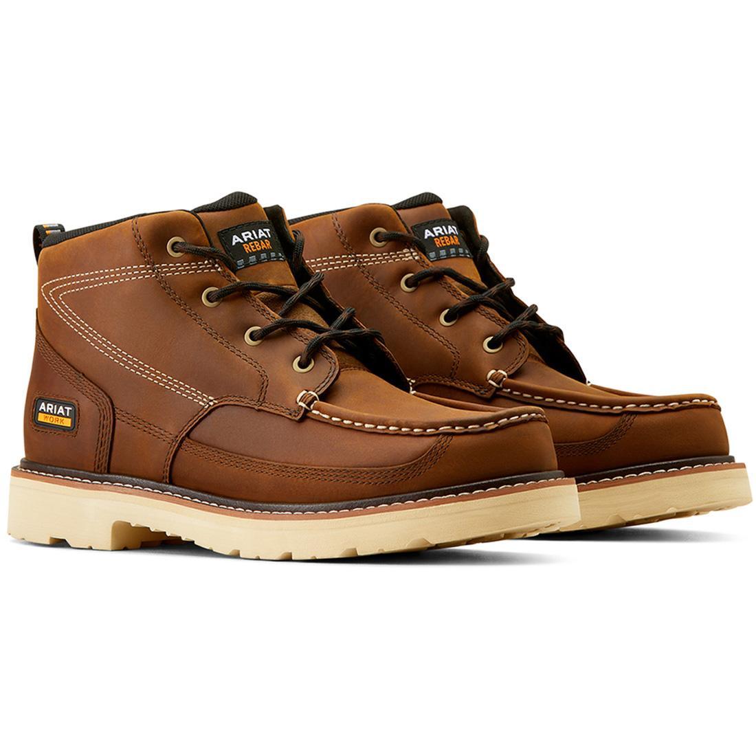 Distressed Brown Soft Toe Chukka Boots for Rebar Work - Comfortable Construction Boots for Men | Ideal for Construction Sites, Outdoor Work & Heavy Duty Jobs