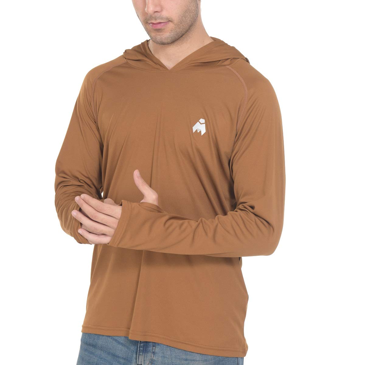 Midubi Men's Long Sleeve Rash Guard UPF 50+ UV Protection Shirt - Hooded Performance Tee for Golf, Fishing, Hiking & Running | Outdoor Sports & Active Lifestyle