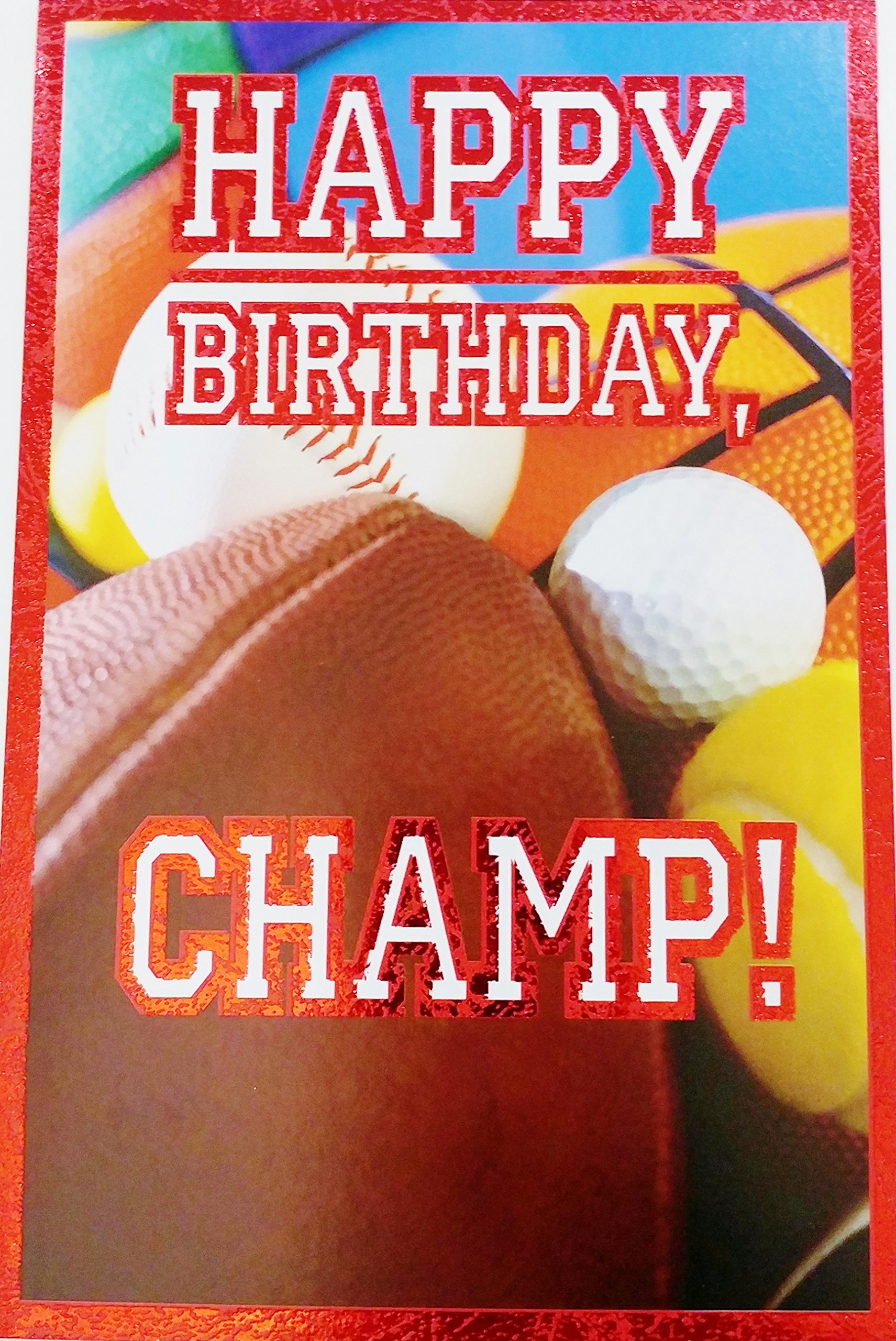 Happy Birthday CHAMP - Sports Themed Greeting Card - 'Like You, Just Can't Be Beat!' - Perfect for Athletes, Coaches & Sports Fans - Great for Birthdays, Game Days & Motivational Gifts