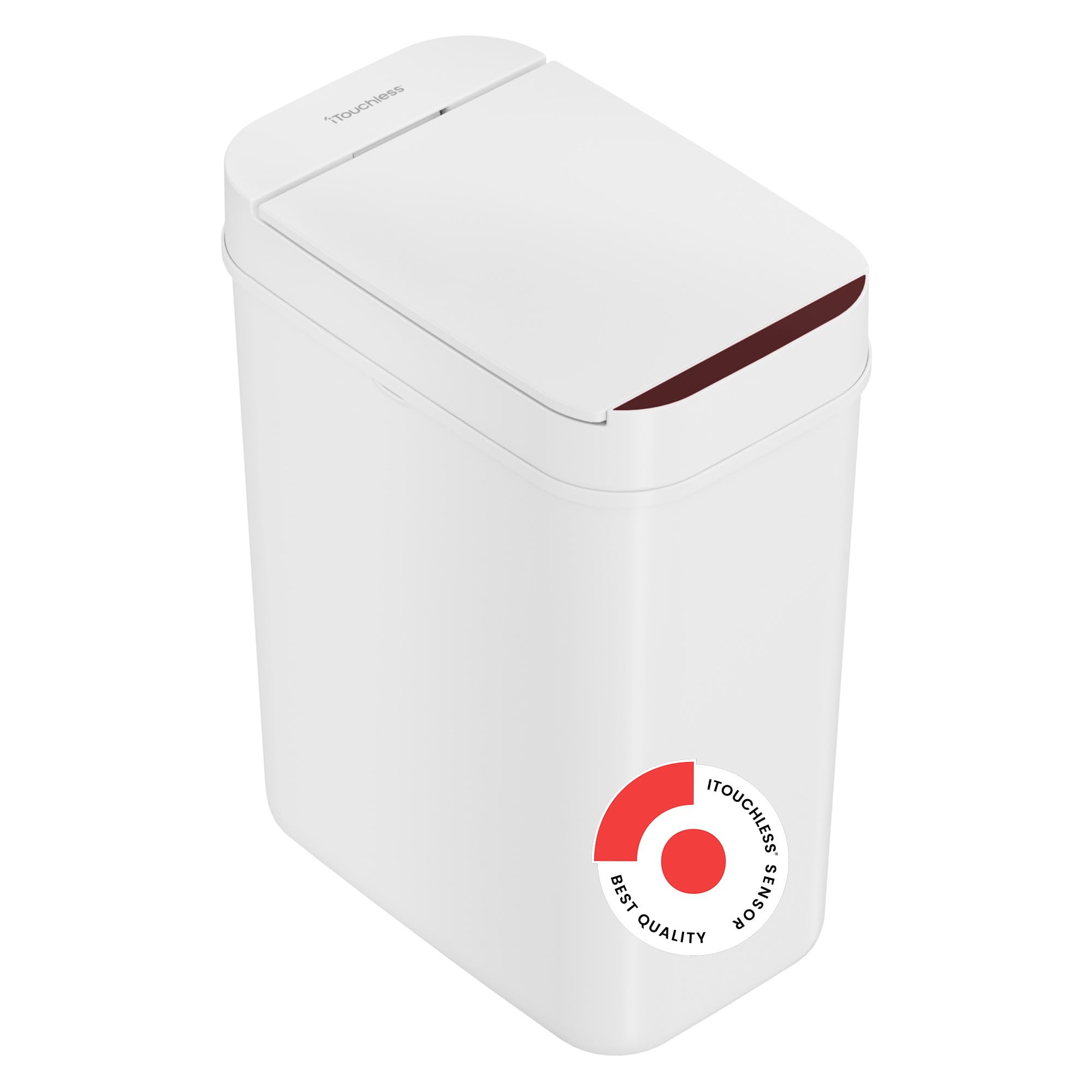 iTouchless 3 Gallon Automatic Motion Sensor Trash Can - 10L Slim Touchless Garbage Bin with Lid, Smart Motion Control for Bathroom, Bedroom, Office - White | Perfect for Small Spaces & Hygiene-Conscious Homes