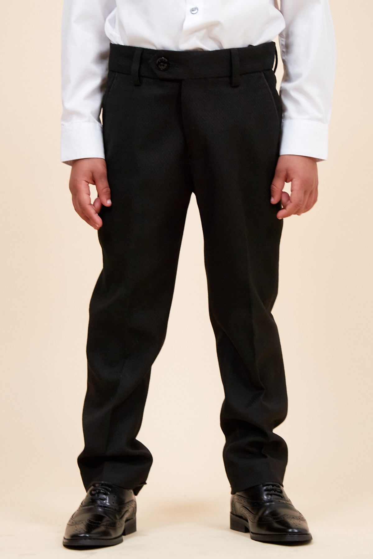 Dalton Kids Black Tuxedo Suit 3-Piece Set with Lapel & Diamond Accents - Perfect for Weddings, Parties & Formal Events