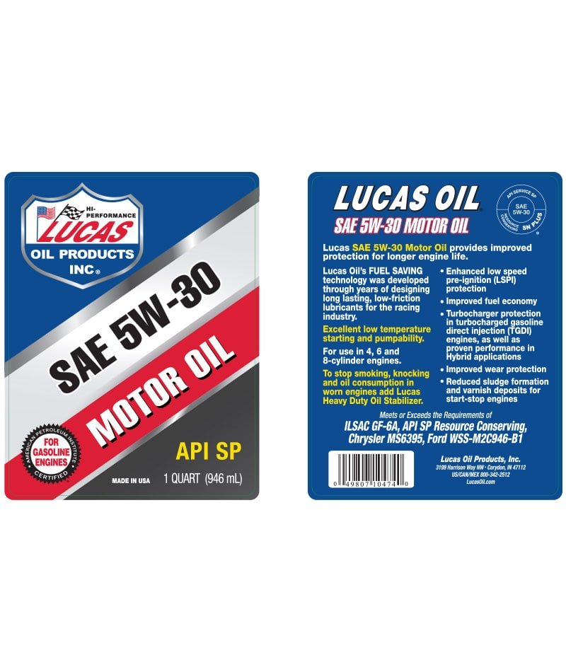 SAE 5W-30 Full Synthetic Motor Oil 1 Quart - API SP Certified for High Performance Engines - Ideal for Cars, Trucks & SUVs in Extreme Weather Conditions