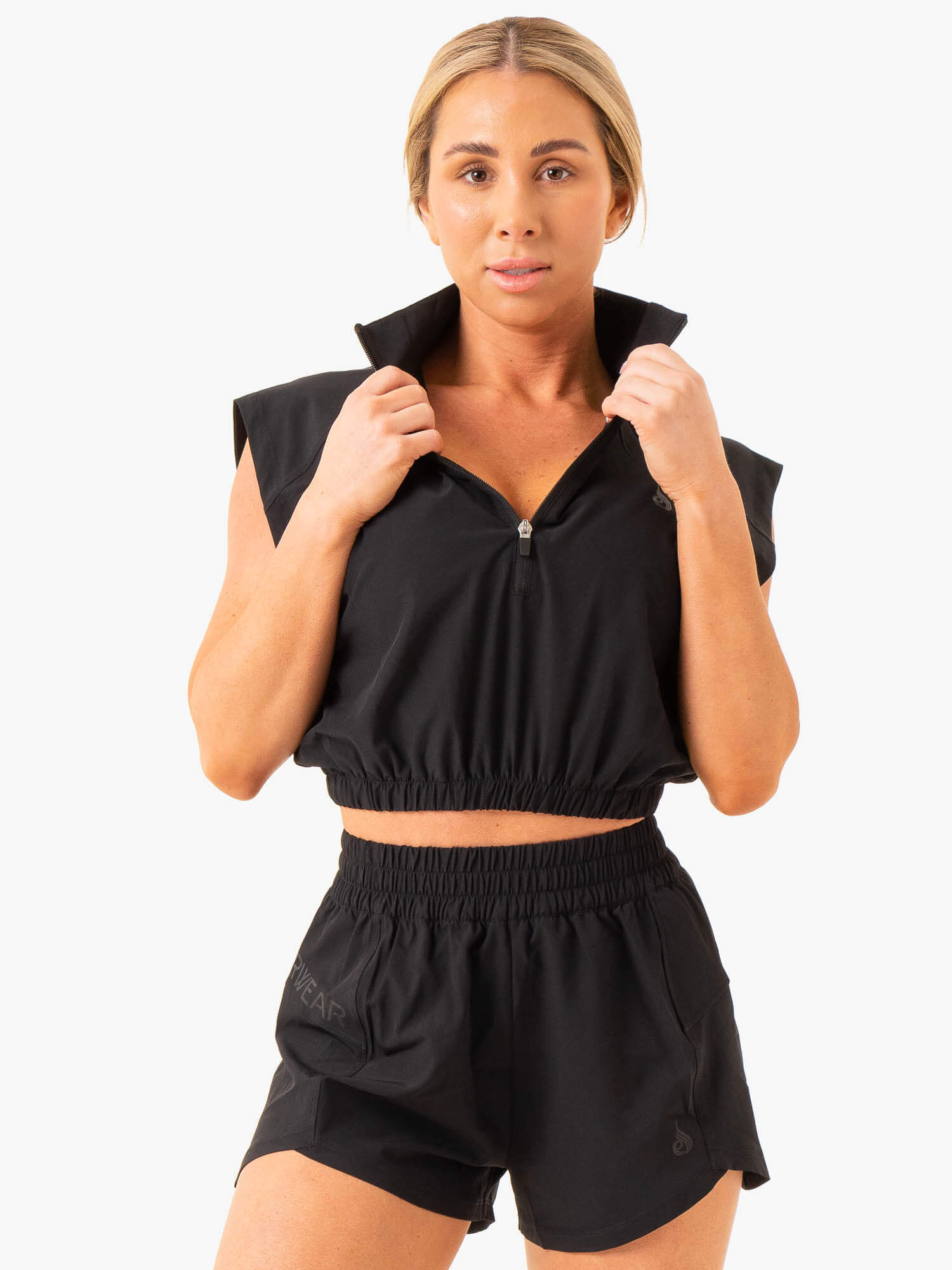 Level Up Sleeveless Workout Tank Top for Women - Black | Gym, Running & Fitness Training Apparel