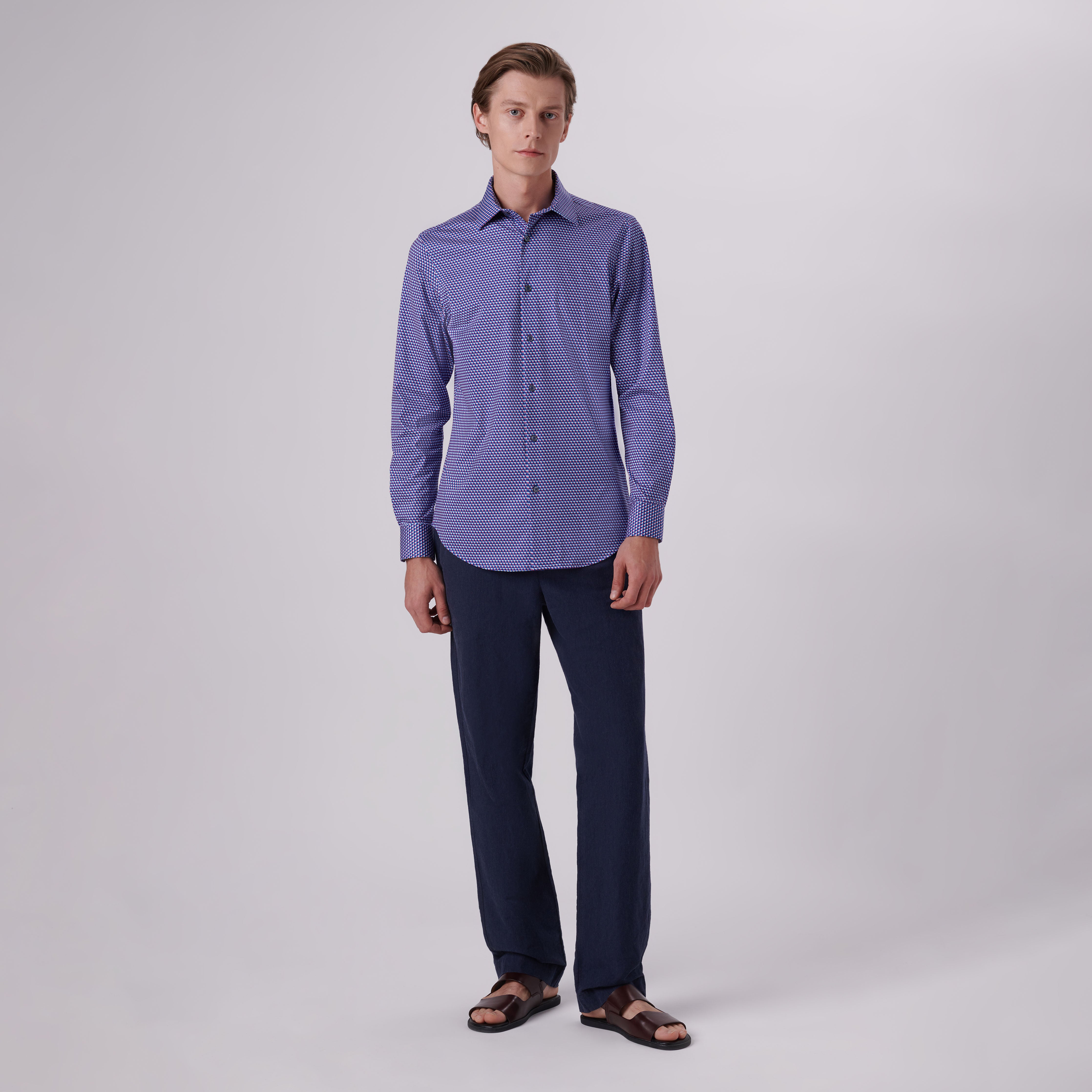 James Geometric Print Cotton Shirt for Men - Stylish Casual Button Down Shirt for Office, Party & Everyday Wear