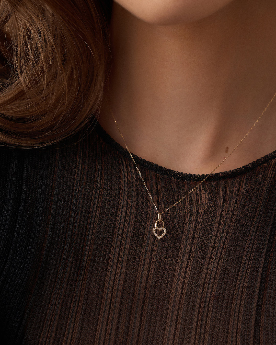 Diamond Heart Padlock Charm Necklace - Elegant Jewelry for Women, Gift for Her, Valentine's Day, Anniversary - Perfect for Layering & Everyday Wear