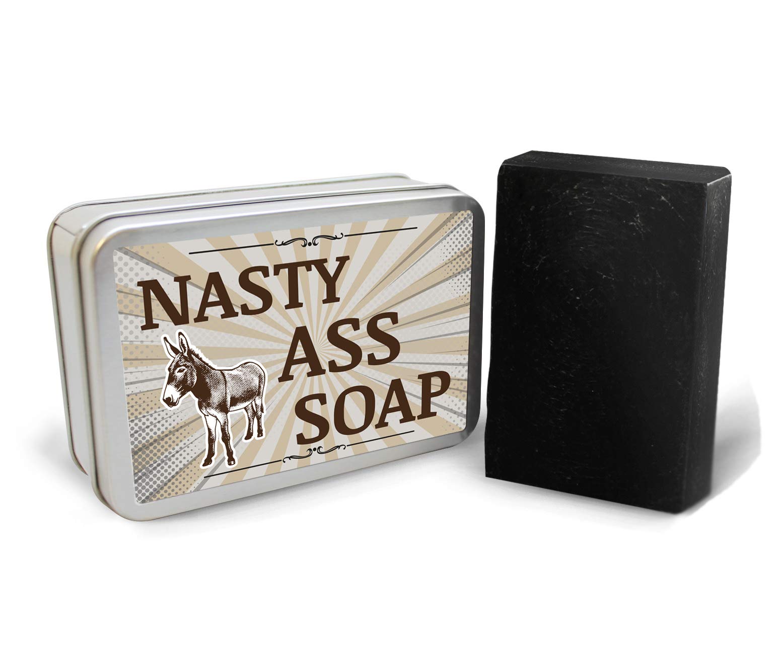 Funny Donkey Design Novelty Bath Soap for Men & Women - Handcrafted Black Soap with Activated Charcoal - Made in USA - Perfect for Gag Gifts, Bathroom Decor & Unique Stocking Stuffers