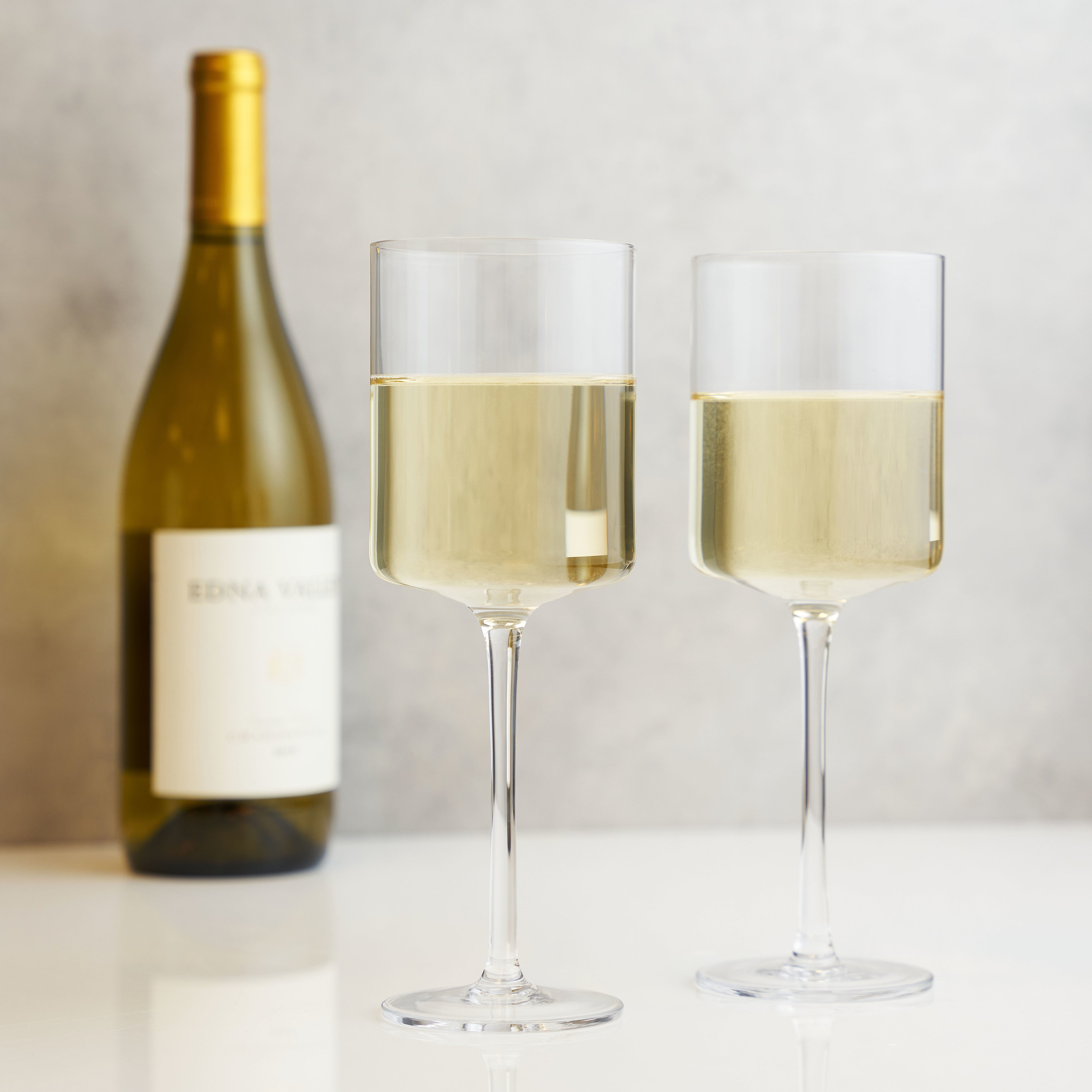 Premium Laurel Crystal White Wine Glasses Set of 2 - Elegant Stemware for Chardonnay, Sauvignon Blanc & Fine Dining - Perfect for Weddings, Anniversaries & Dinner Parties