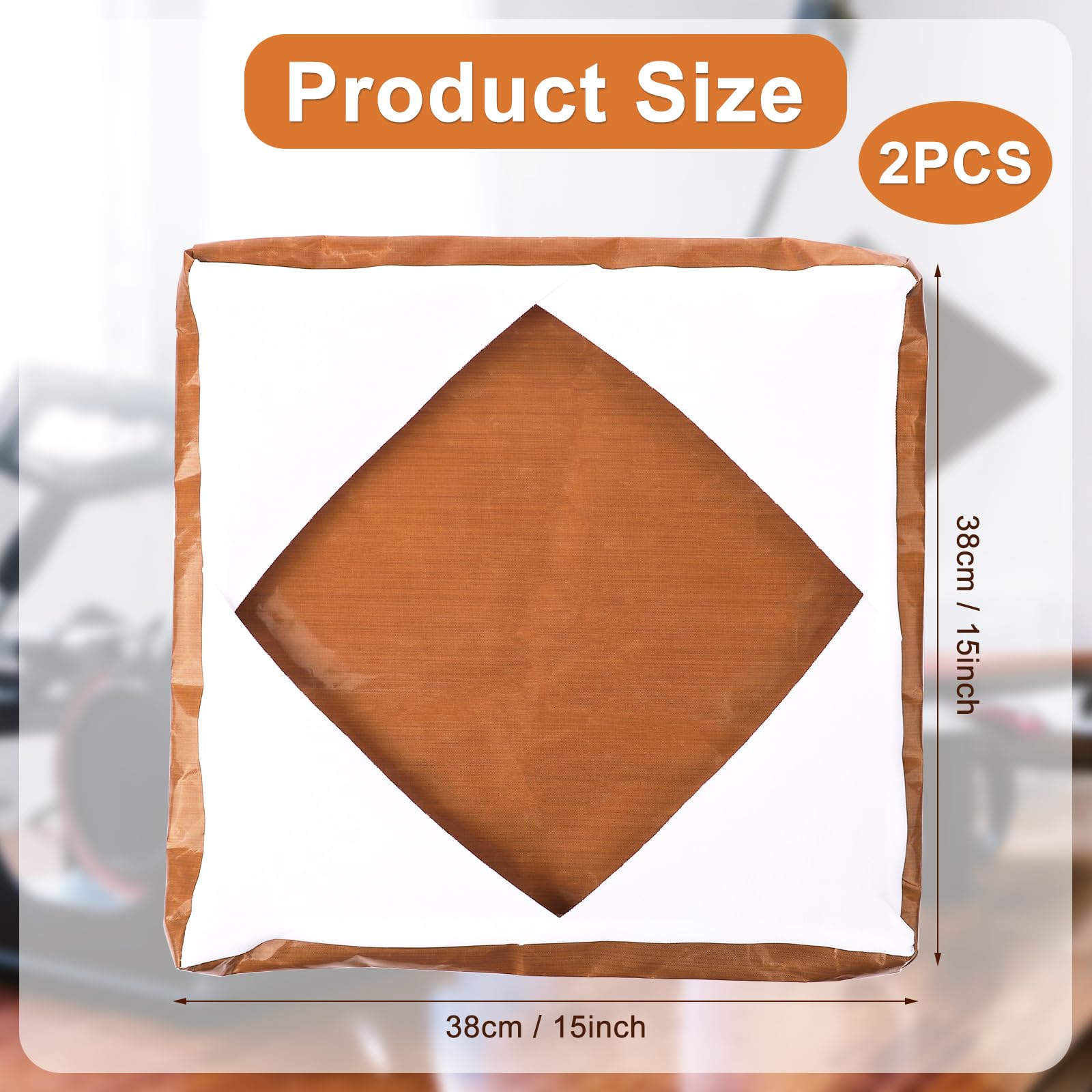 2-Pack 15x15 Inch Teflon Heat Press Mat - Reusable Non-Stick Sublimation Platen Cover for Heat Press Machine - Perfect for T-Shirt, Mug & Hat Printing (Heat Resistant & Durable)