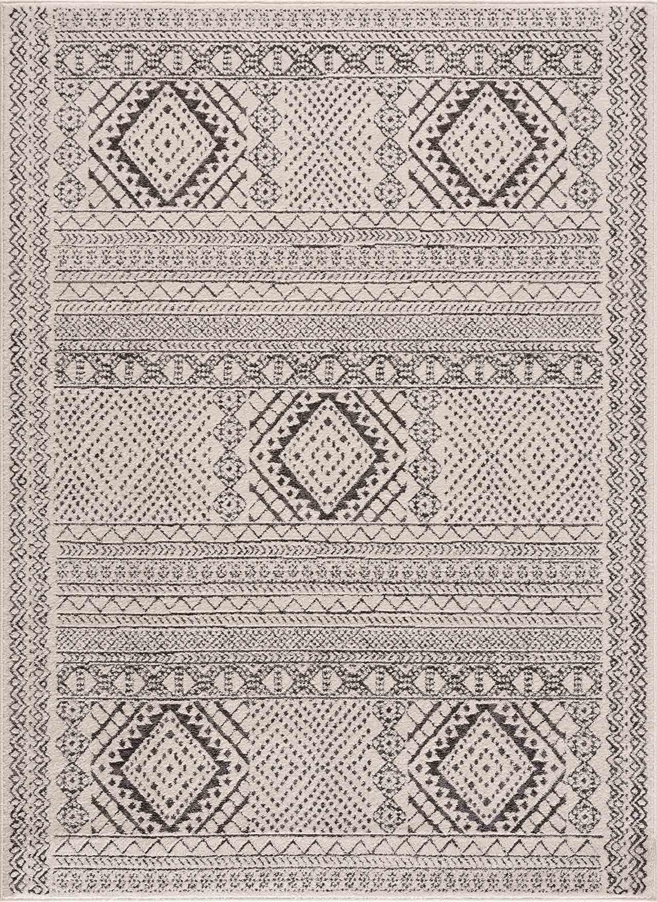 Bohemian Transitional Area Rug for Living Room & Bedroom - Hauteloom Merriott Peach Dark Brown Charcoal Rug 7'10