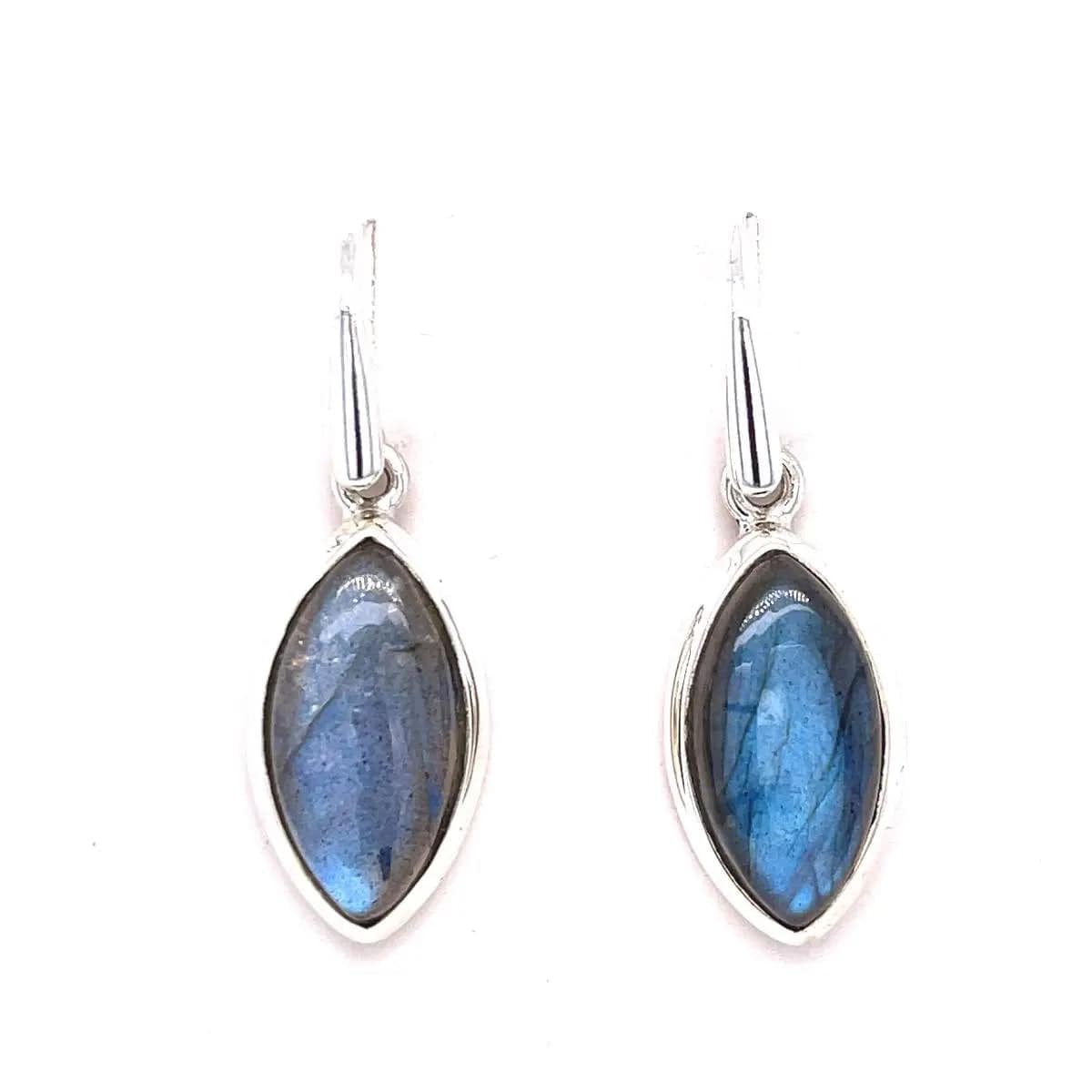 Labradorite Sterling Silver Earrings for Women - Natural Gemstone Dangle Earrings for Everyday Wear & Special Occasions