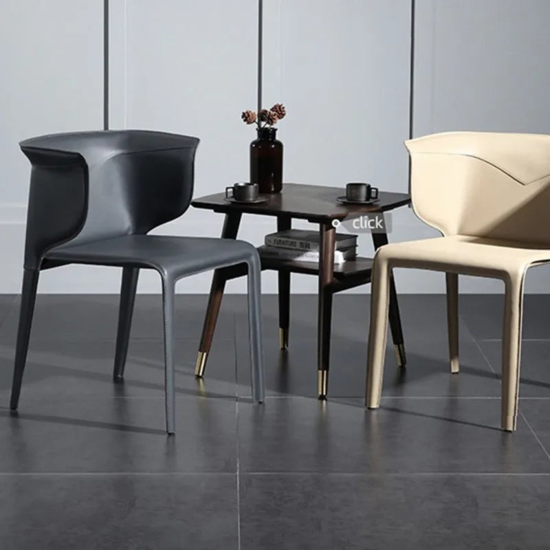 Premium Italian Saddle Leather Dining Chair - Handcrafted Luxury Seating for Elegant Home Dining Rooms & Upscale Restaurants