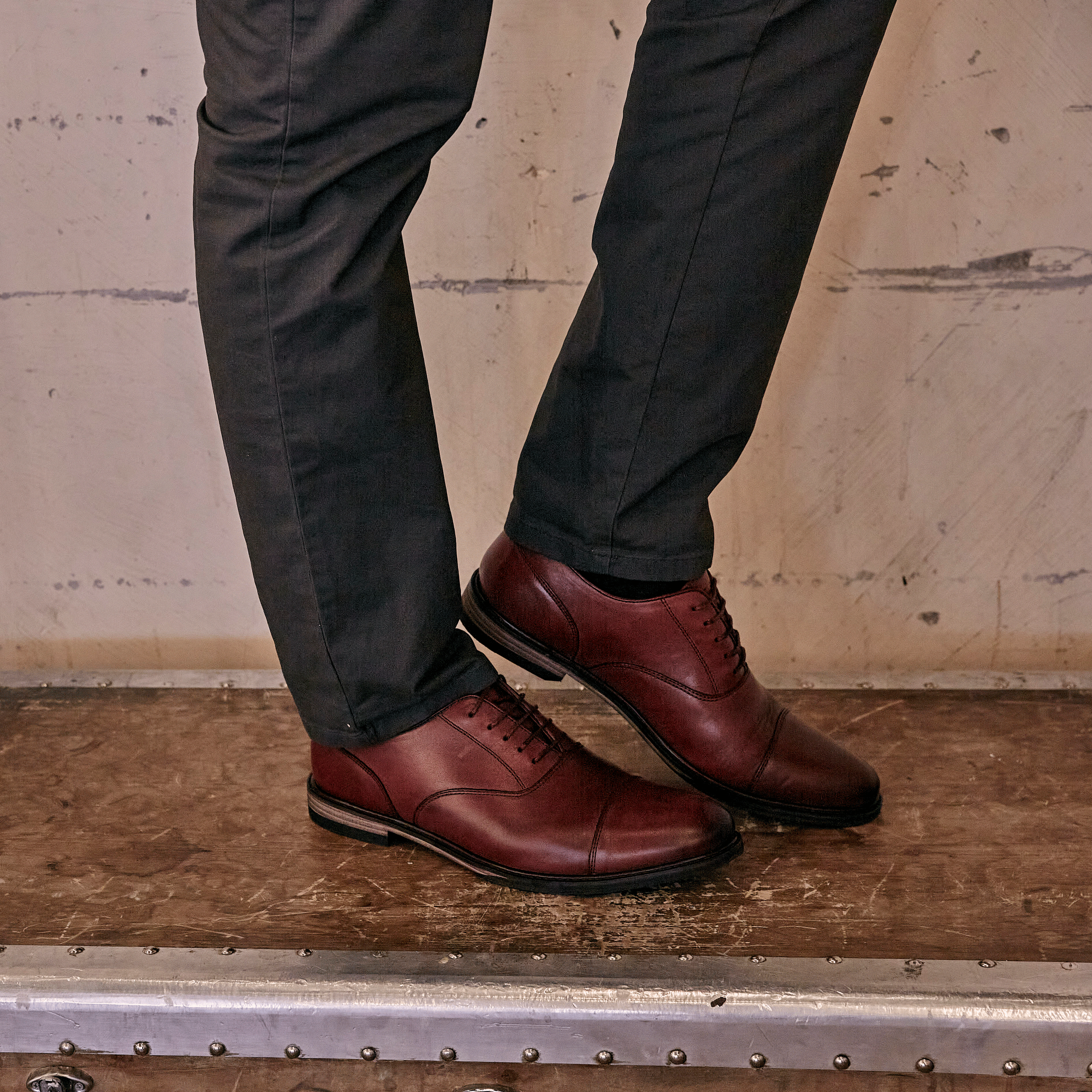 Maudsley Genuine Leather Oxford Shoes in Oxblood Red - Perfect for Business, Formal Events & Office Wear