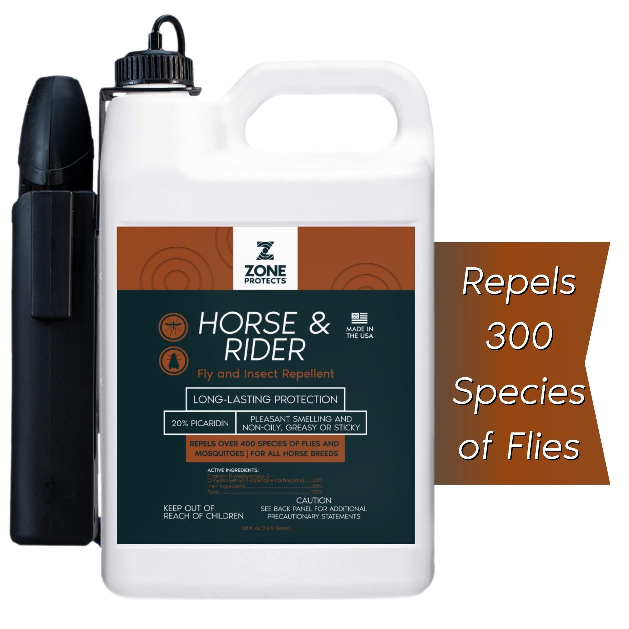 **Picaridin-Based Horse & Rider Fly & Insect Spray – Gallon with Sprayer | Effective Protection for Horses & Riders | Ideal for Trail Riding, Barn Use & Outdoor Activities**