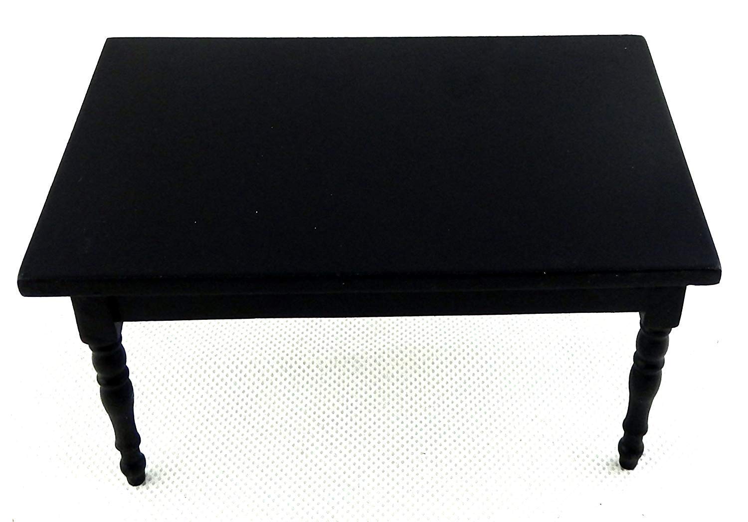 Melody Jane 1:12 Scale Miniature Wooden Black Dining Table - Dollhouse Kitchen & Dining Room Furniture for Realistic Home Decor