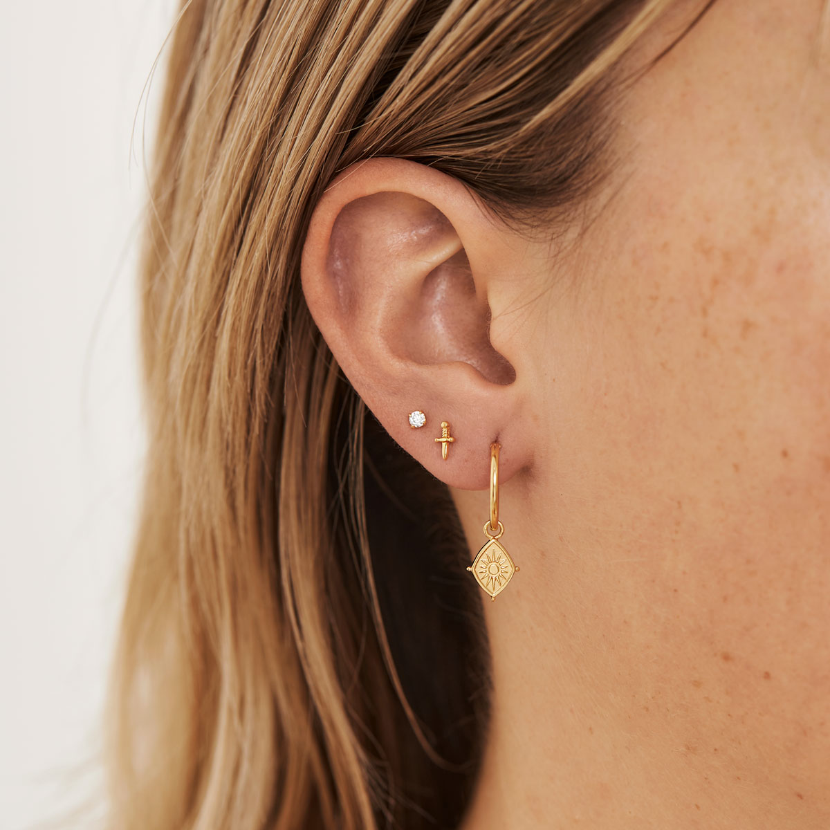 Rising Sol Hoops Gold Earrings – 14K Gold Plated Minimalist Hoop Earrings for Women | Perfect for Everyday Wear, Parties & Gifts