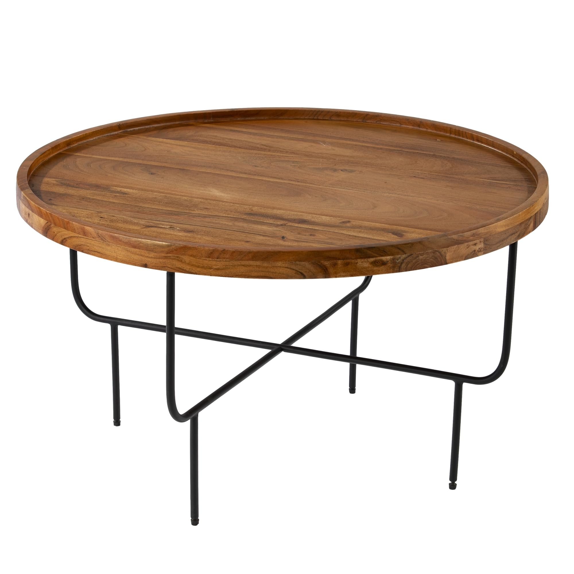 SEI Furniture Marisdale Round Coffee Table - Natural Wood Finish - Perfect for Living Room, Lounge & Home Decor
