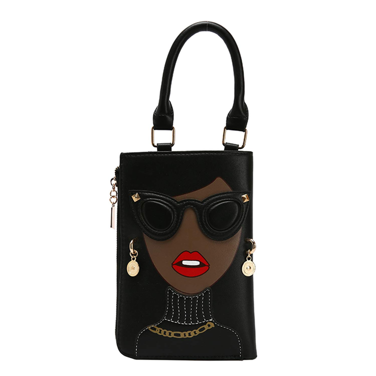Empire Women's Novelty Face Purse Satchel Bag - Funky Personalized Tote & Crossbody Shoulder Bag for Women | Trendy Accessory for Parties, Travel & Everyday Use