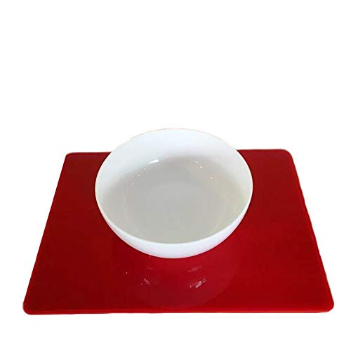 Premium Rectangular Placemats Set of 8 - Large Size, Vibrant Red - Perfect for Dining Table, Kitchen, Party & Holiday Decor
