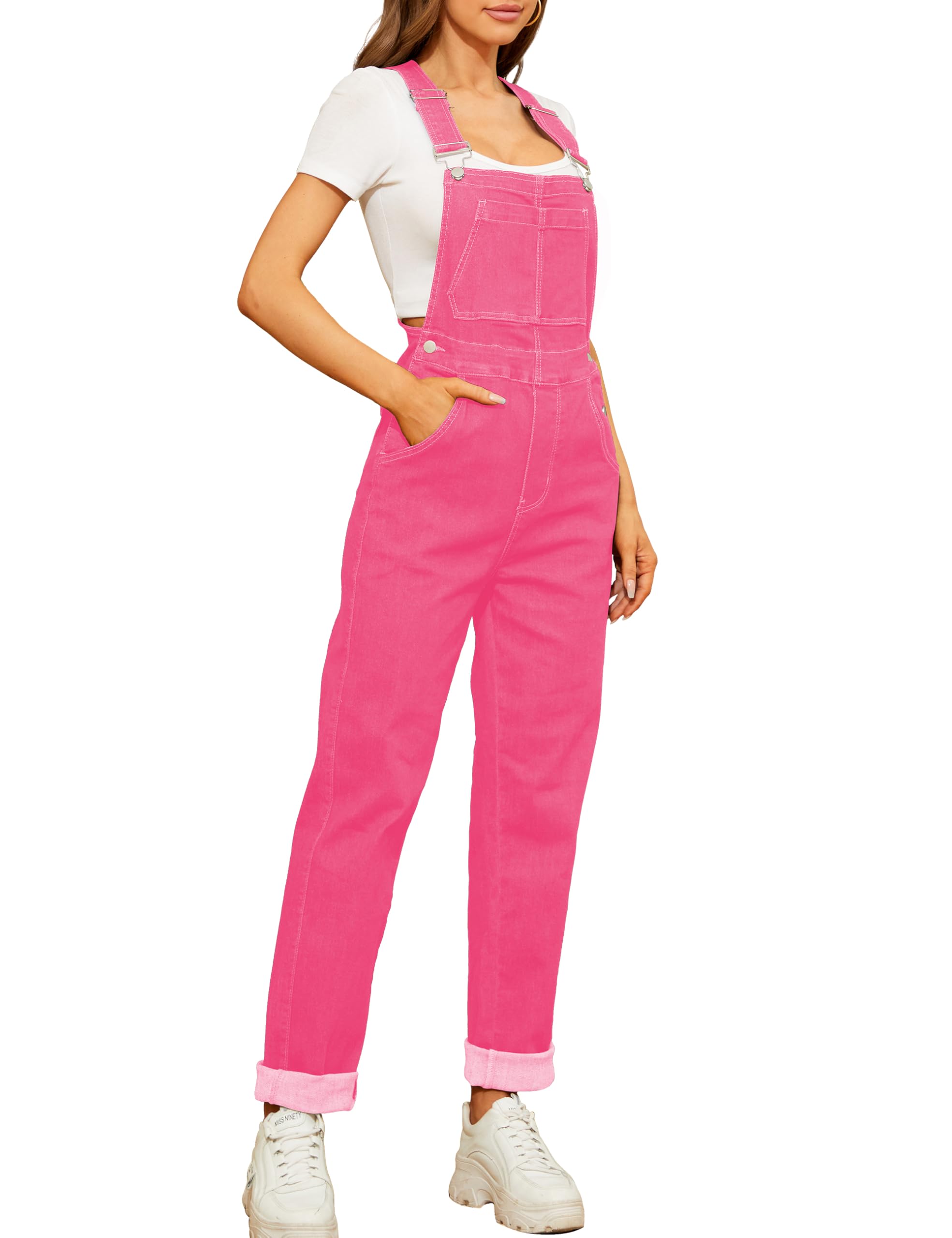 Stretch Denim Bib Overalls for Men & Women - Adjustable Shoulder Straps, Straight Leg Jumpsuit - Perfect for Casual Wear, Work, and Outdoor Activities