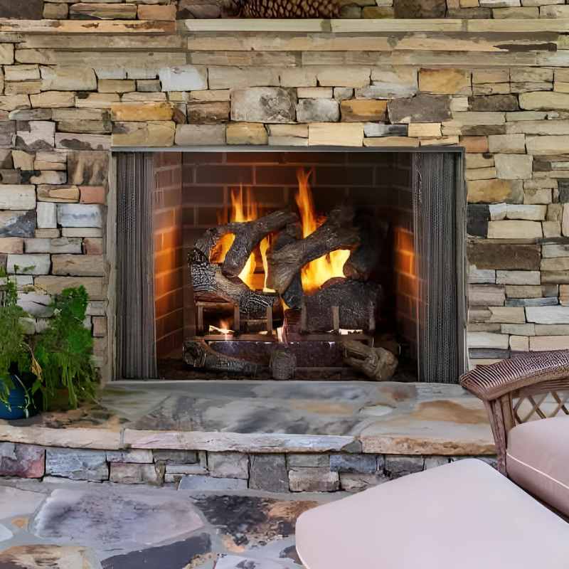 36 Inch Outdoor Wood Burning Fireplace - Rustic Cottage Style Patio Fire Pit for Backyard, Garden & Camping Gatherings