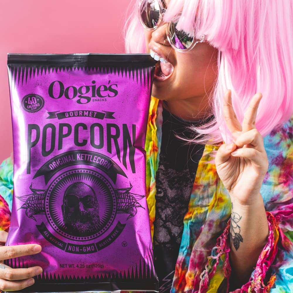 Oogie's Gourmet Popcorn - 12 Pack of Original Kettlecorn Flavor | Gluten Free, Non-GMO Popcorn Snacks | 4.25oz Big Bags for Movie Nights, Parties & Office Snacking